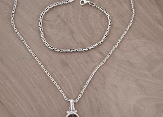 chaine et pendentif et bracelet argent