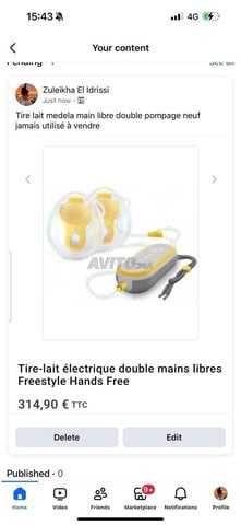 Tire lait medela électrique main libre double 