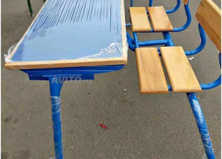 PUPITRE SCOLAIRE BIPLACE AVEC CASIER SALÉ