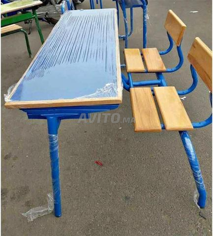 PUPITRE SCOLAIRE BIPLACE AVEC CASIER SALÉ