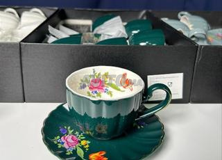 طقم أكواب بورسلين - أناقة زهرية بـ 5 ألوان