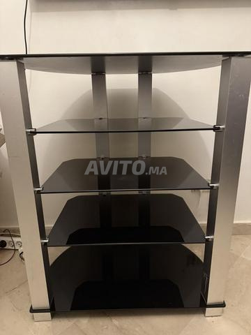 Meuble TV en verre et acier - 2