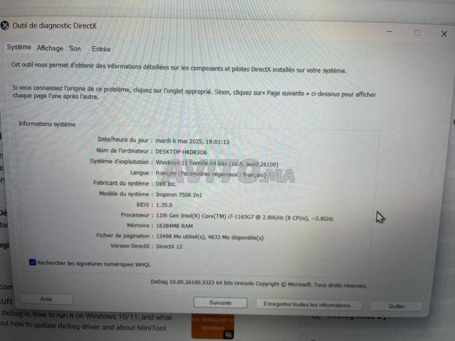 DELL INSPIRON 7506 2N1 CORE I7 11e génération