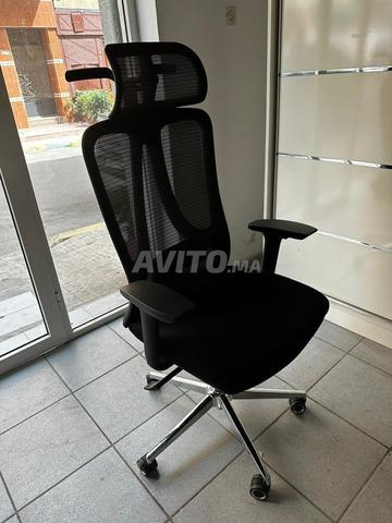 chaise de bureau en tissu vc têtière et accoudoirs