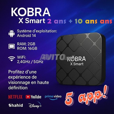box Kobra X Smart 4K Ultra HD 5G Avec 8 Abonnemnts