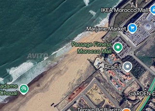 Terrain zone villa ain diab sur la mer 