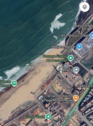 Terrain zone villa ain diab sur la mer 