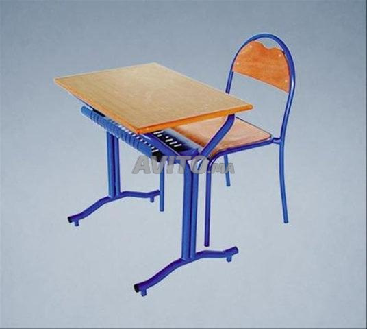 Table individuelle solaire avec casier en bois ]@] - 2