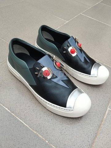 Fendi Monster Black and Purple Embellished Size 39