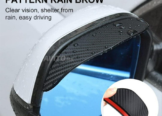 Car rear view mirror rain visor guard