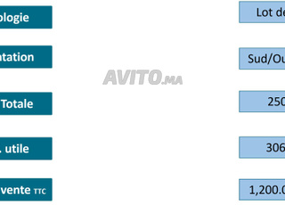 VEND TERRAIN POUR VILLA S/S RDC ETAGE