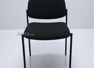 Chaise visiteur tissus en noir empilable Italie