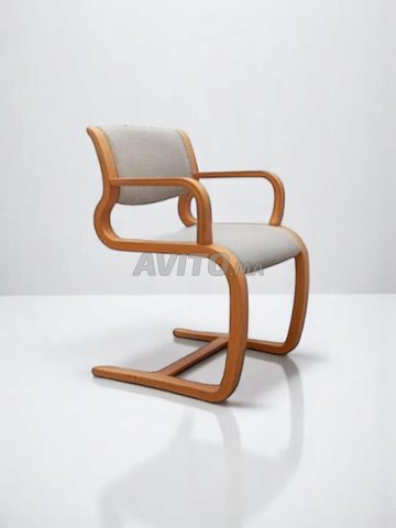 Fauteuil en bois hêtre vintage Magnus Olesen gris