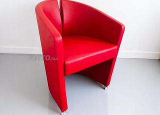 Fauteuil Podium en Cuir Rouge