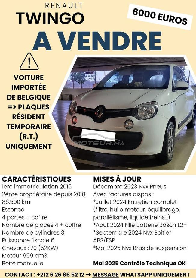 Renault Twingo Essence Manuelle 2015 à Dar Bouazza