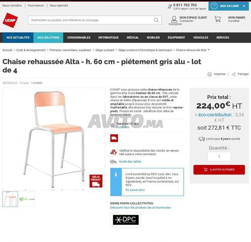 Lot chaises rehaussée Alta bois avec repose pied