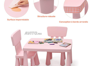 Lit ikea et 2matelats et table rose