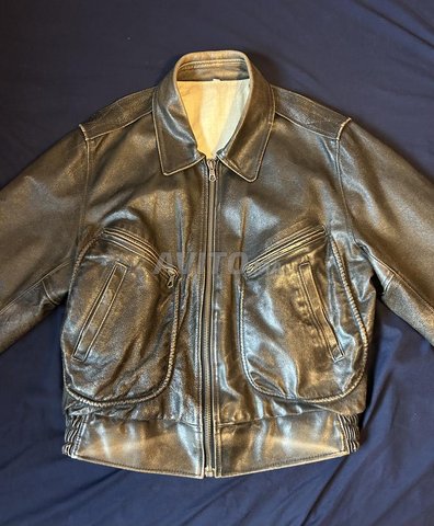 veste/jacket/vesta en cuir marron bjeld taille M-L