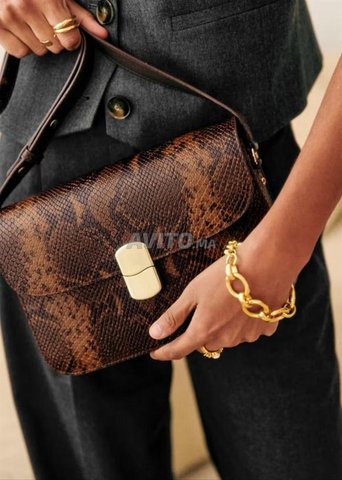 Sezane Sac Milo python marron Original . 