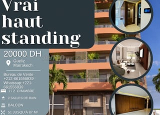 Appartement 87 m² Marrakech Gueliz