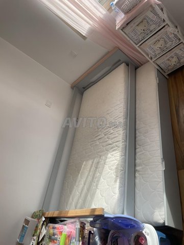 Lit gigogne KIARA - Gris | Kitea avec 2 matelas