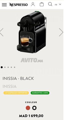 Nespresso Inissia machine à capsules 19 Bars Noire 