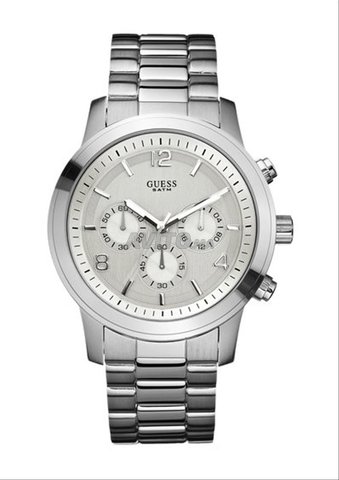 ساعة رجالية من Guess موديل W12605L1 – لون فضي