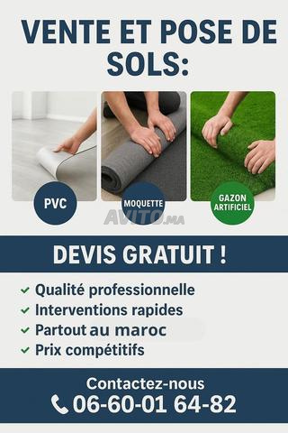 Pose & rénovation de sol PVC/TEXTILE/GAZON 