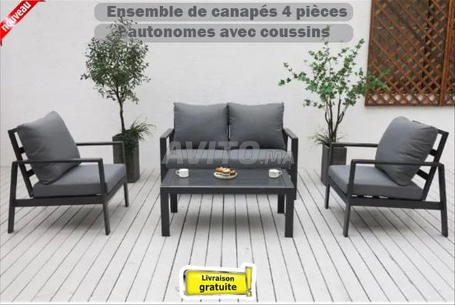 Ensemble de canapés 4 pièces  avec coussins 
