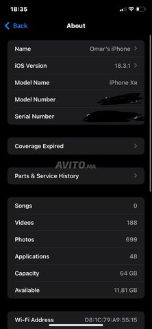 iphone xr kolchi original 3mro t7al