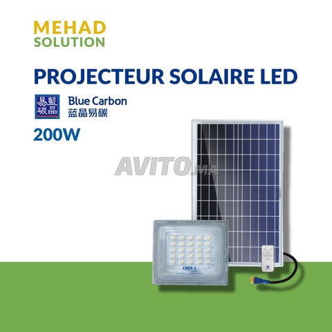 Projecteur Solaire LED Blue Carbon 200W