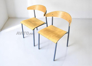 Lot chaise visiteur kinnarps en bois