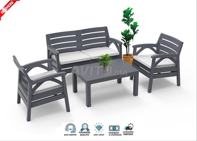Ensemble De Jardin 4 Places ANTHRACITE