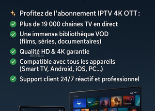 4K OTT IPTV Abonnement Expérience Télévisuelle 