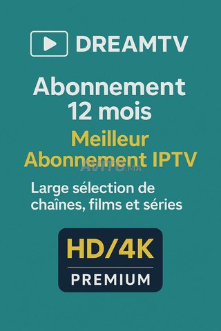 IPTV 4K UHD – 12 mois de plaisir non-stop 