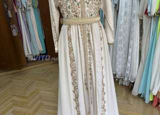caftan blanc casse fain main taille 38