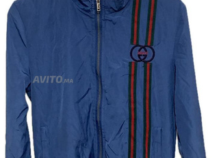 Veste Gucci bleu brodé grand logo