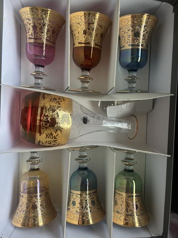 Carafe et 6 verres en cristal d’italie neufs