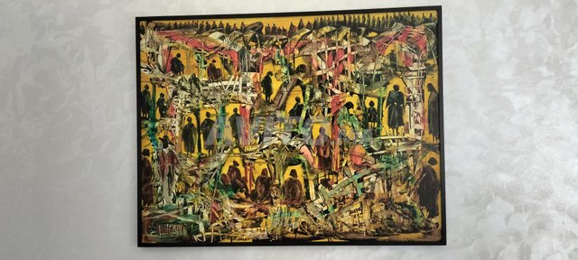  huit  grandes tableaux peinture signé el hani 