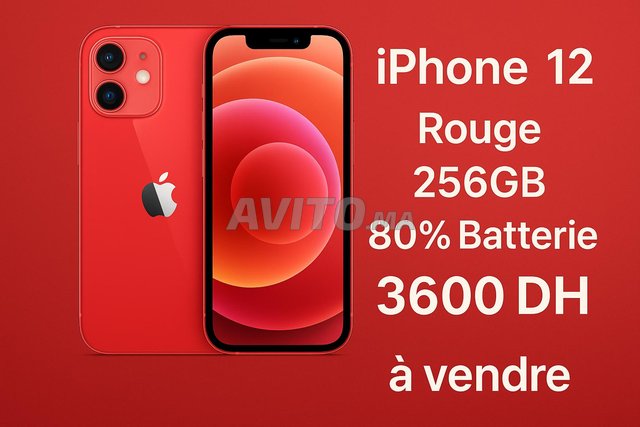 iphone 12 rouge en tres bon etat 