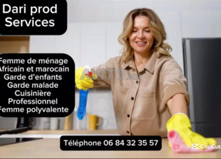 Infirmière garde personnes âgées, nounou, ménage