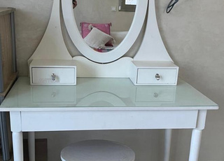 Coiffeuse avec miroir, blanc