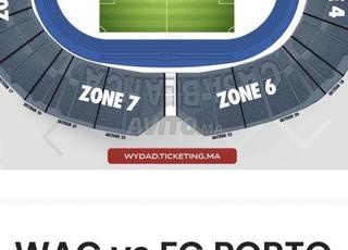 Ticket wydad  vs porto 