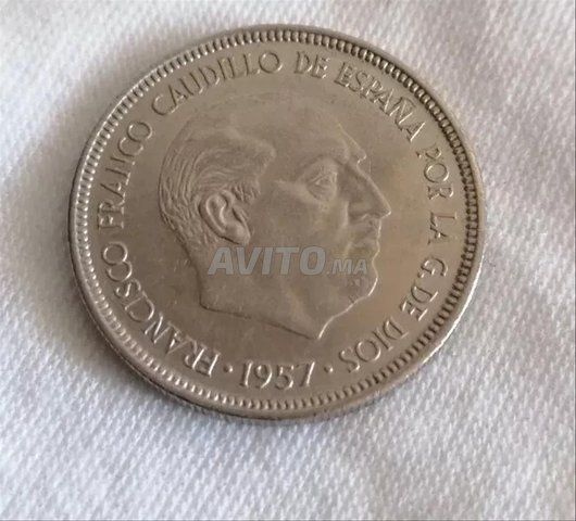 Rare pièce espagnole Ancienne de 5 Ptas 1957