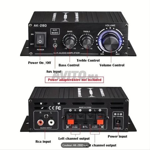 Amplificateur stéréo HiFi mini 2 canaux
