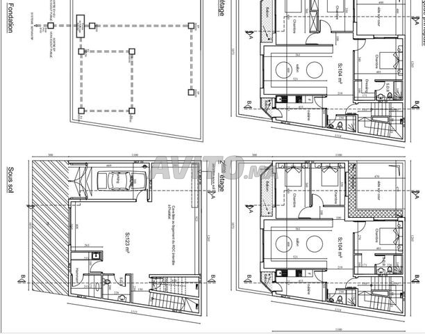 Lot de 165M2 SS RDC 2   مع رخصة البناء جاهزة 