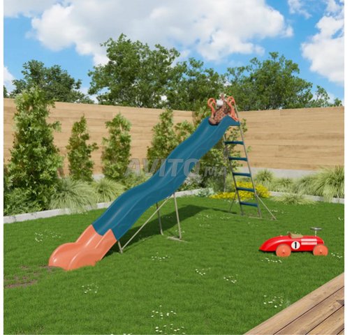 Toboggan VALOU - 3m80 bleu/corail 3 à 14 ans