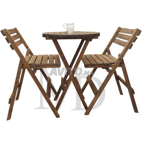 Ensemble table pliable avec 2 chaises 
