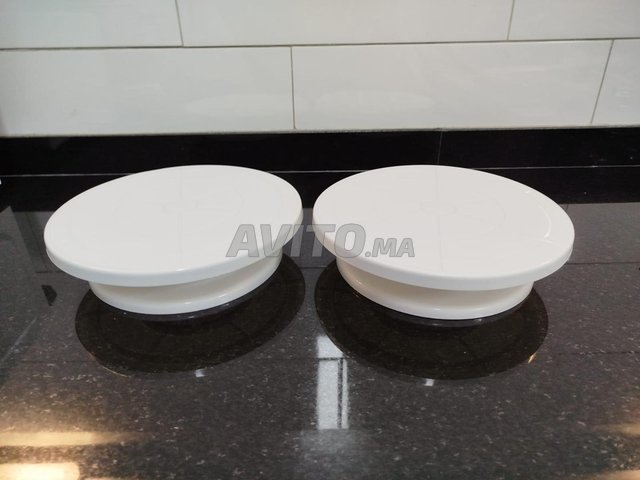 Lot de 2 supports à gâteau rotatif 