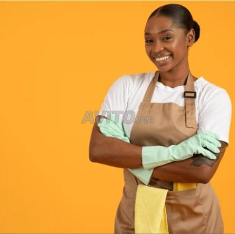 Femme polyvalente subsaharienne ménage nounou de maison